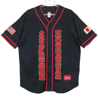 Supreme x Homerun Baseball Jersey "Black"