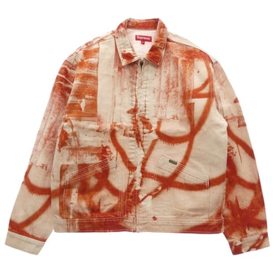 Supreme シュプリーム ジャケット 21AW × Christopher Wool Denim Work Jacket クリストファー ウール デニム ワーク ジャケット オレンジ系 M【新古品】【未使用】【中古】