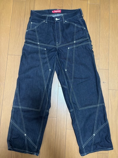 Supreme Contrast Stitch Double Knee Painter Jean "Rigid Indigo"