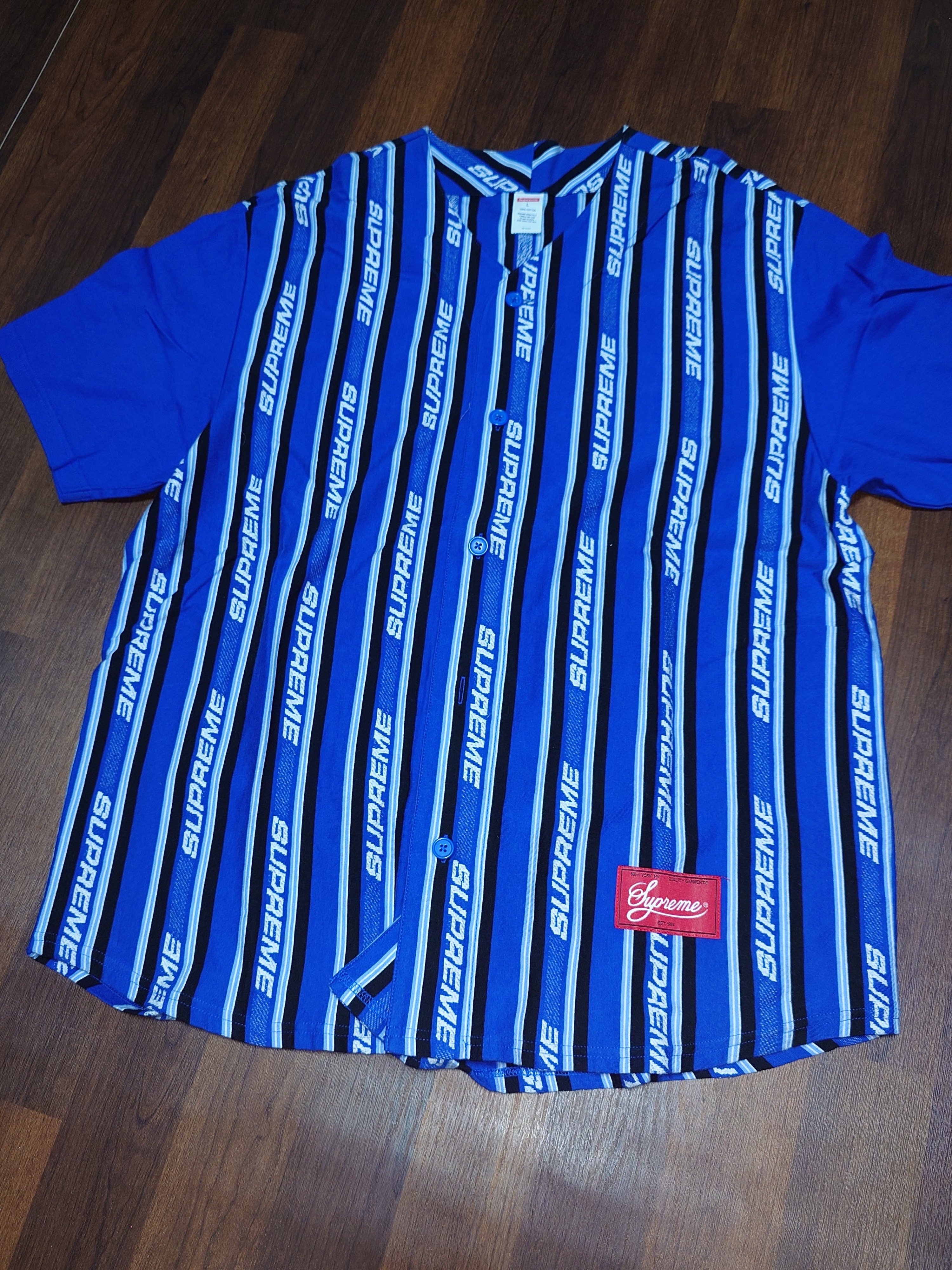 Supreme ストライプ ユニフォーム M Supreme x MM6 Maison Margiela Stripe Shirt 