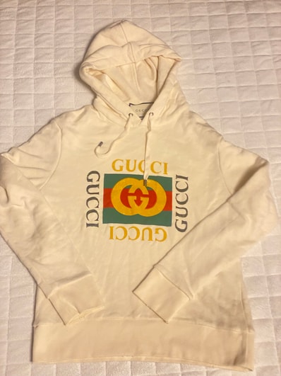 GUCCI Vintage Logo Cotton Sweatshirt "White"