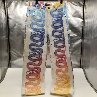 Supreme x HYSTERIC GLAMOUR Snake Double Knee Denim Painter Pant "White"