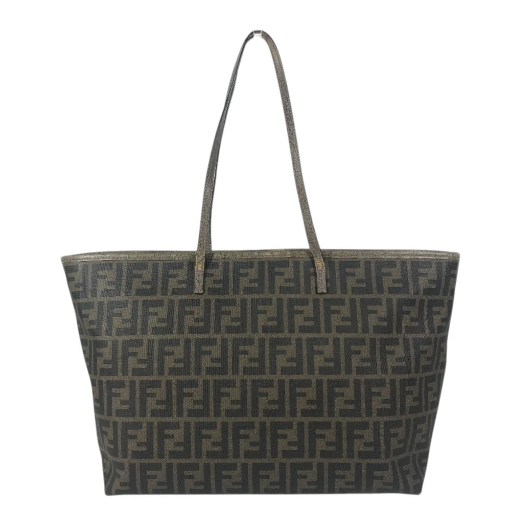 フェンディ FENDI ズッカ ロゴ 8BH185 カバン トートバッグ 肩掛け ショルダーバッグ PVC/レザー ブラウン