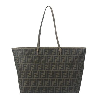 フェンディ FENDI ズッカ ロゴ 8BH185 カバン トートバッグ 肩掛け ショルダーバッグ PVC/レザー ブラウン