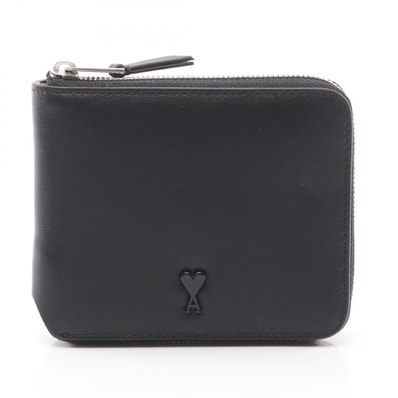 アミ AMI Ami De Coeur コンパクトウォレット ラウンド財布 財布 レザー レディース ブラック系 USL704.AL0138001 【新品】
