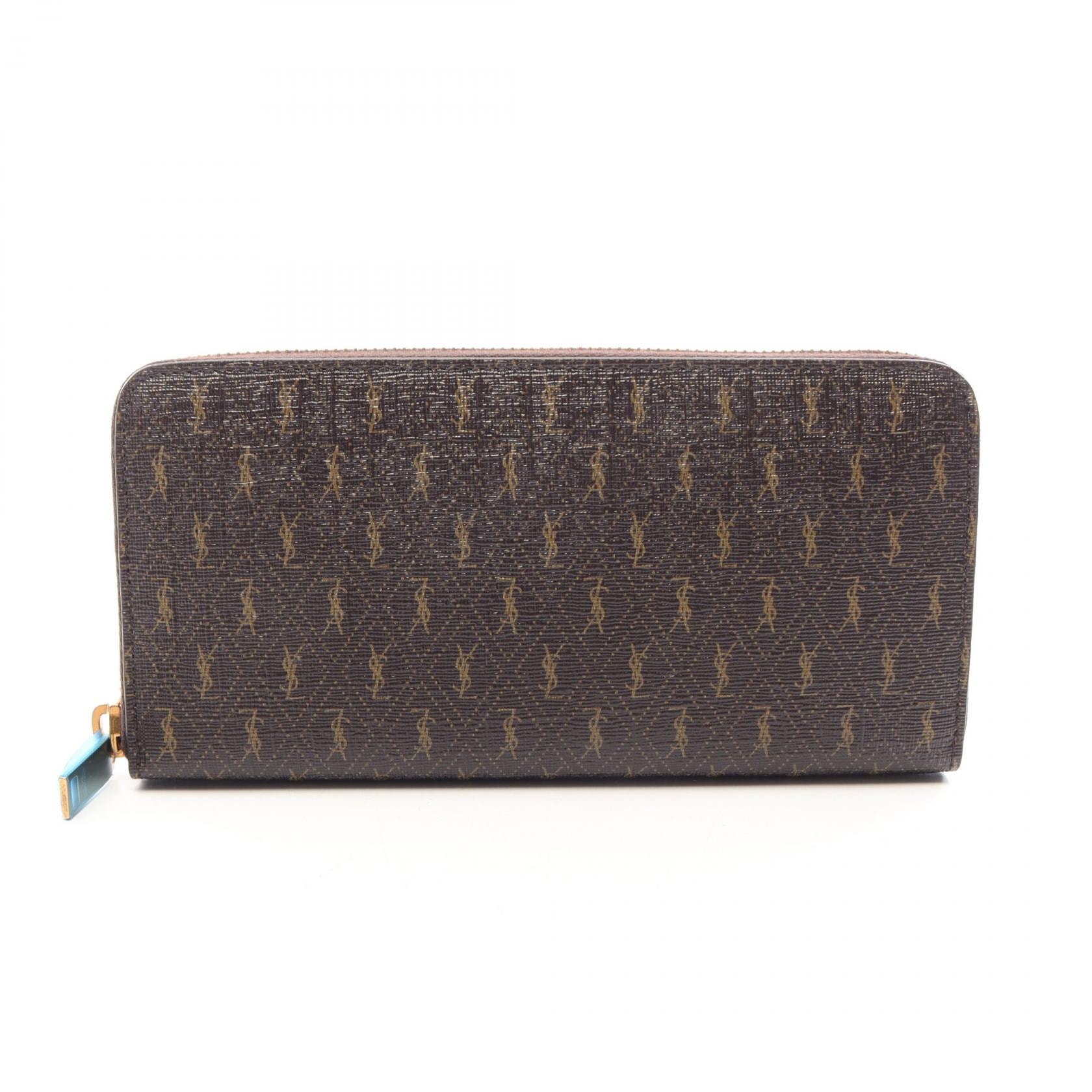サンローランパリ SAINT LAURENT PARIS ル モノグラム ラウンド長財布 財布 PVC メンズ ブラウン系 664491 【中古】