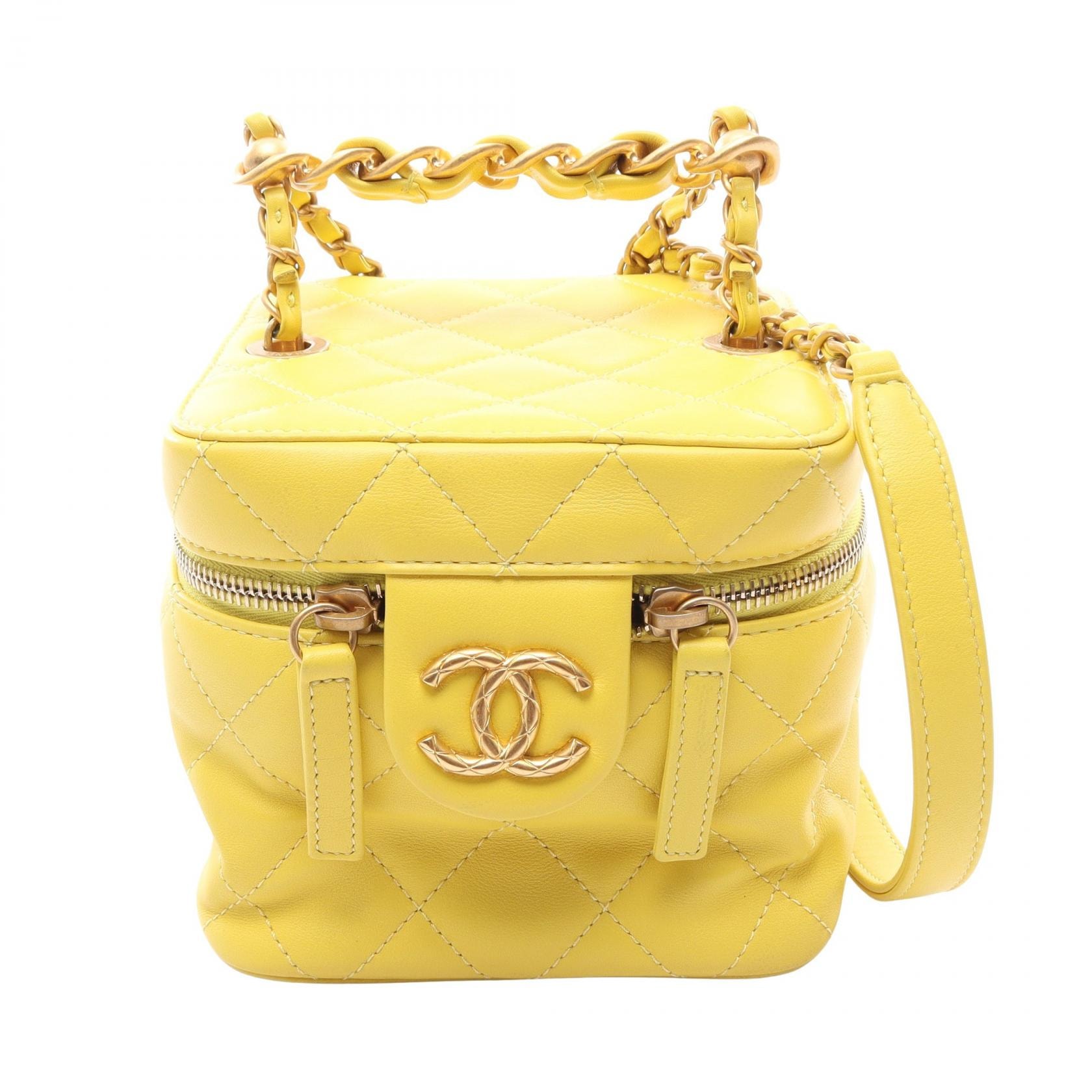 シャネル CHANEL マトラッセ 2WAY ショルダーバッグ バッグ ラムスキン(羊革) レディース イエロー系 AS3228 【中古】