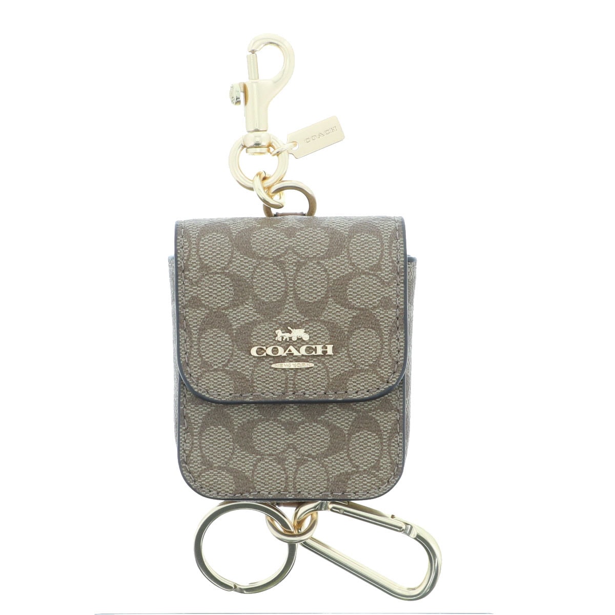 【値下げ】COACH コーチ マルチ アタッチメント ケース シグネチャー チャーム C5698 PVC ベージュ  レディース【中古】