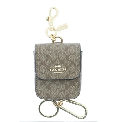 【値下げ】COACH コーチ マルチ アタッチメント ケース シグネチャー チャーム C5698 PVC ベージュ レディース【中古】
