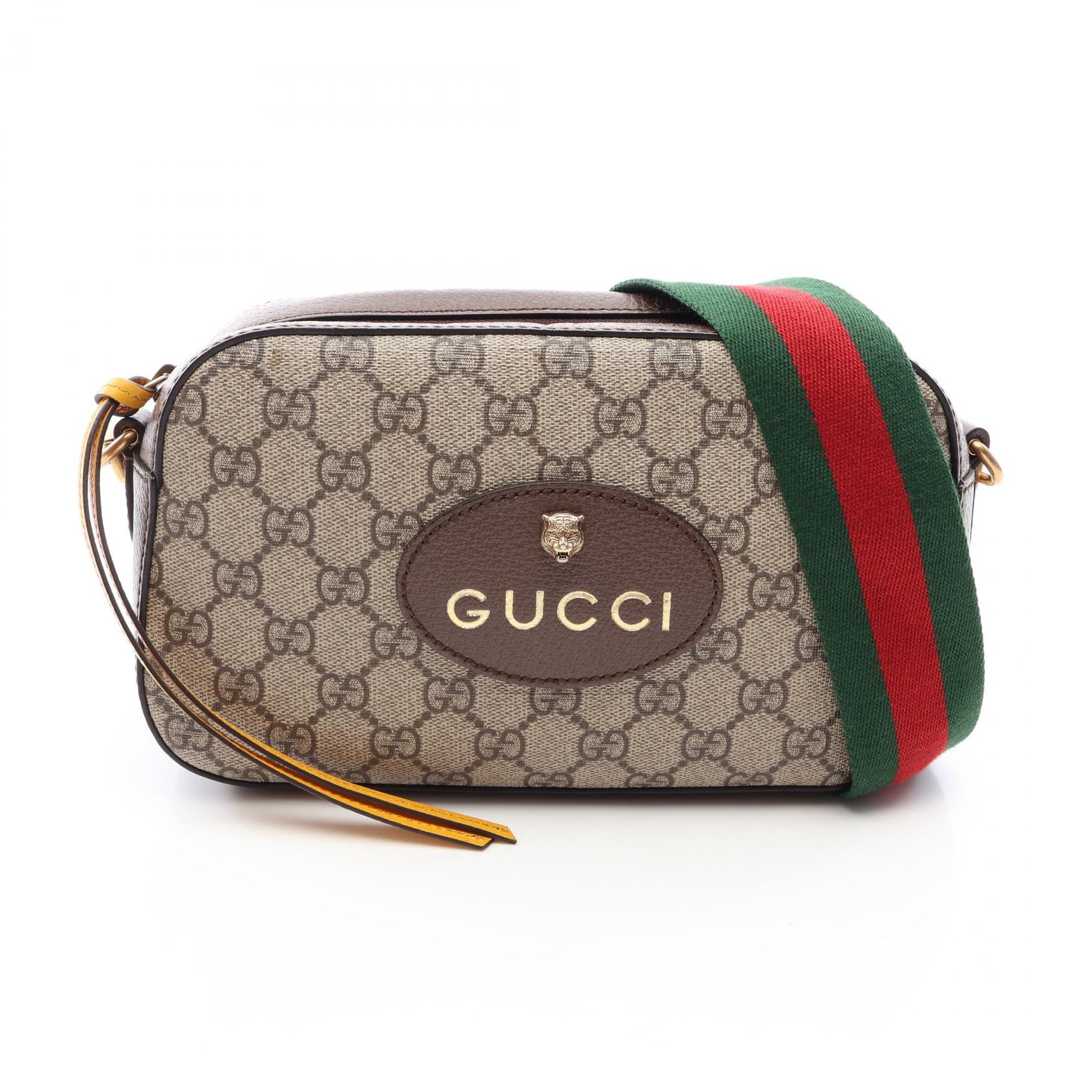 グッチ GUCCI GGスプリーム ネオ ヴィンテージ シェリーライン ショルダーバッグ バッグ PVCコーティングキャンバス レザー レディース ベージュ系 / ブラウン系 / マルチカラー 476466 【中古】