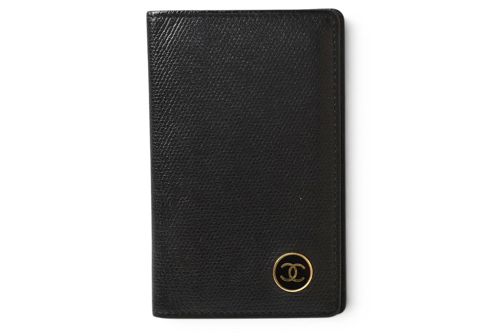 シャネル カードケース/名刺入れ ヴィンテージ CHANEL ココボタン ブラック【中古】