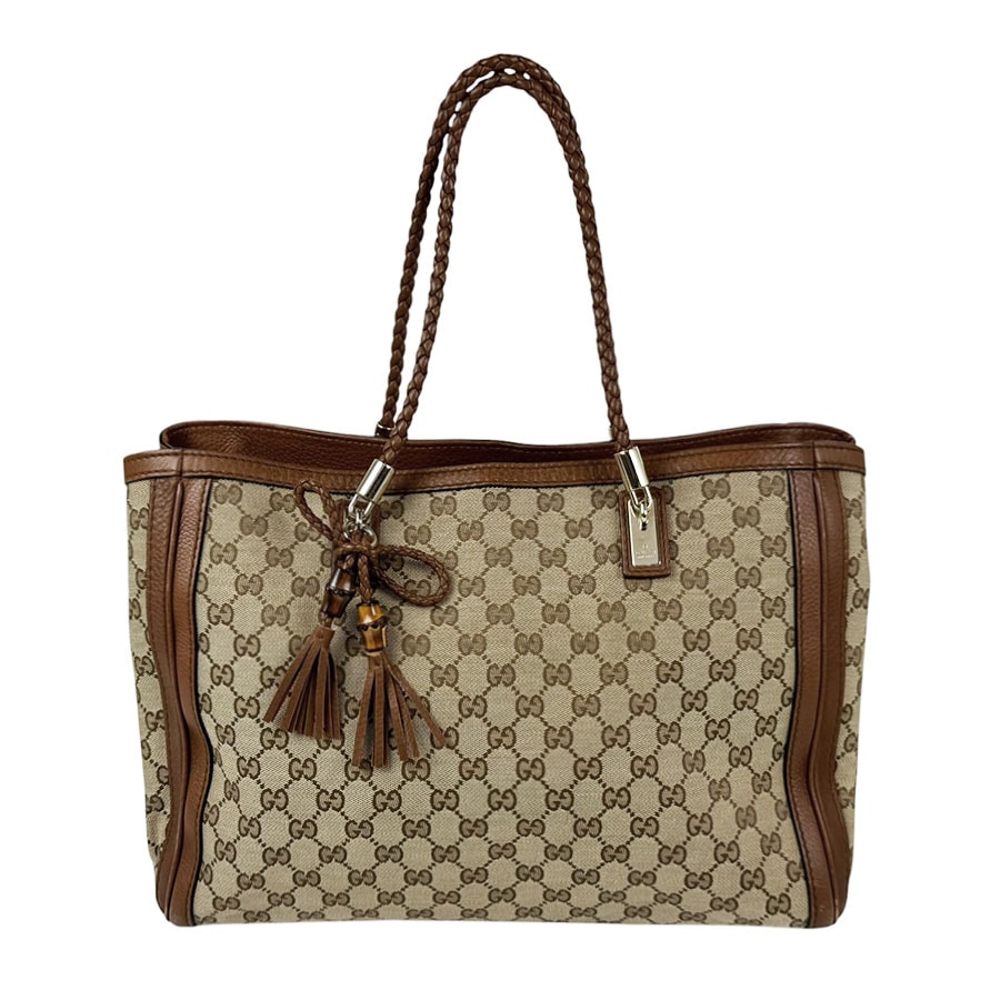 グッチ GUCCI ハンドバッグ トートバッグ GGキャンバス ブラウン レディース 269945【中古】 z11234