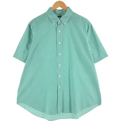 古着 ラルフローレン Ralph Lauren ギンガムチェック 半袖 ボタンダウン チェックシャツ メンズXL相当/eaa564004