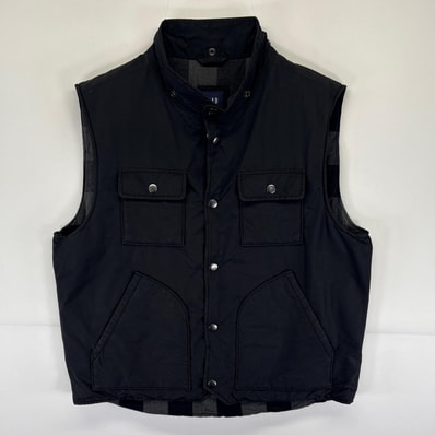 古着 ギャップ GAP ナイロンベスト 中綿 4ポケット スナップボタン 胸ポケット カジュアル L ブラック メンズ