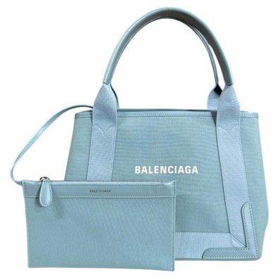 バレンシアガ ネイビーカバスS トートバッグ キャンバス 339933・4790・S・002123 ブルー レディース BALENCIAGA 中古