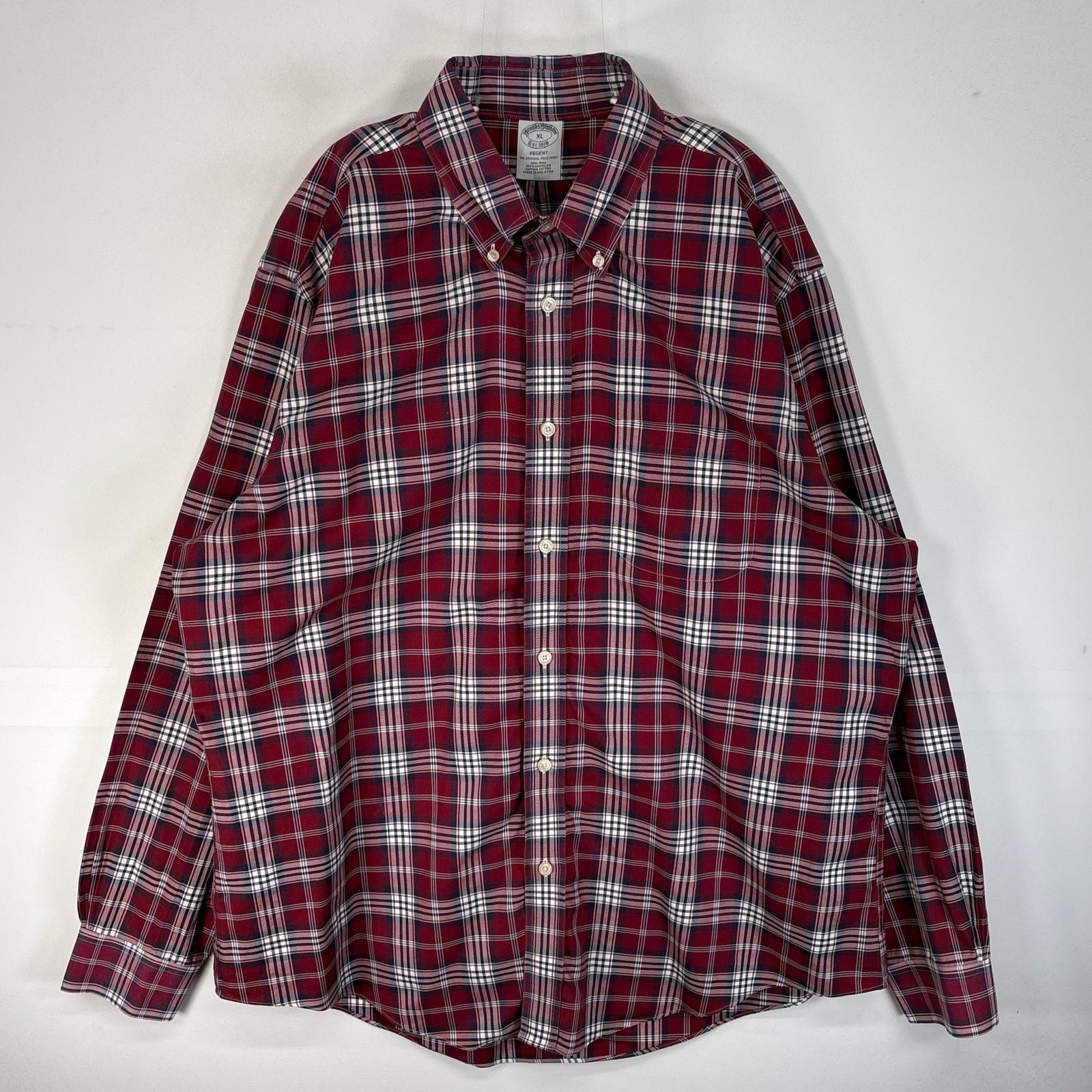 古着 ブルックスブラザーズ Brooks Brothers 長袖シャツ チェック 胸ポケ REGENT XL  レッド系 マルチカラー メンズ