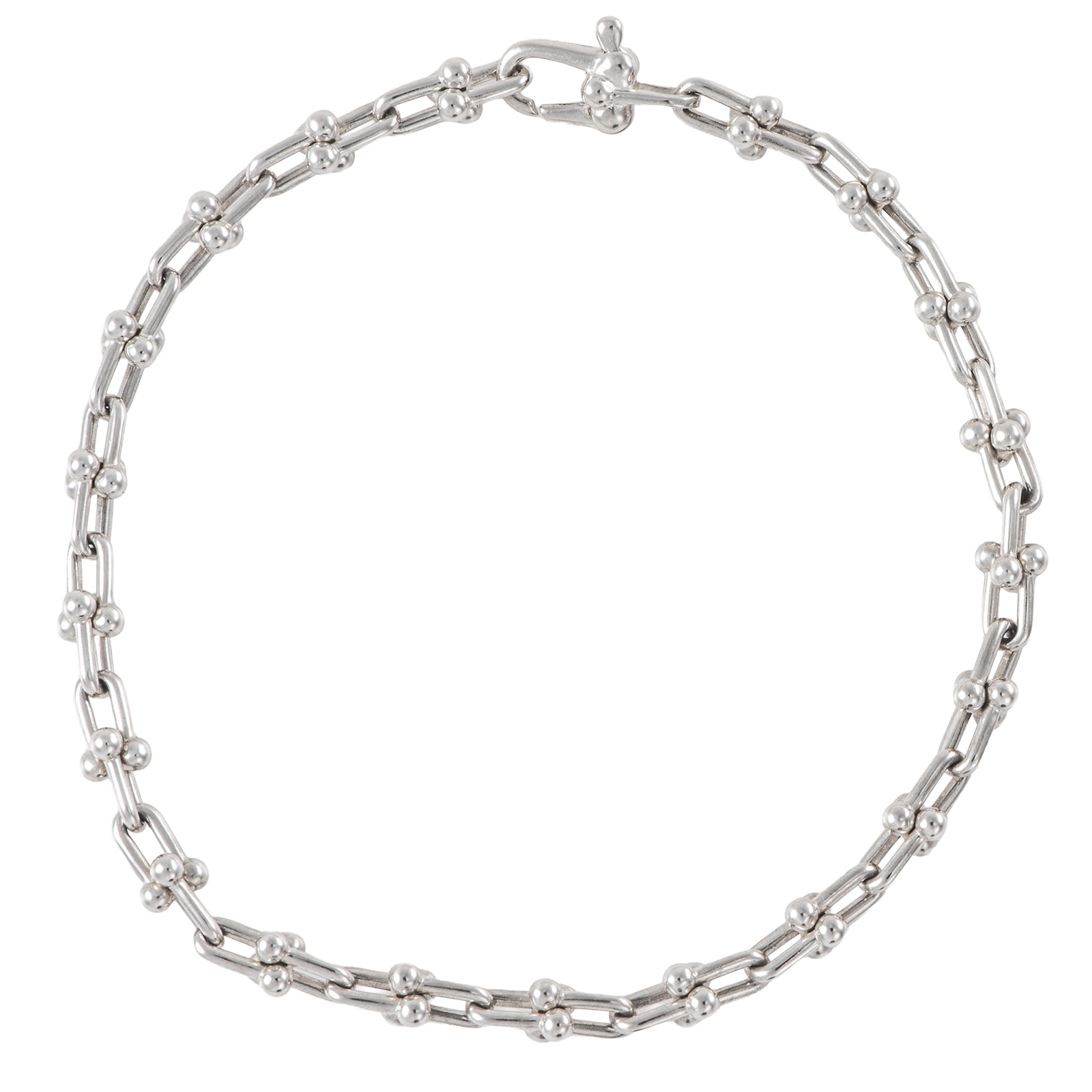 TIFFANY&Co. ティファニー ハードウェア マイクロ リンク ブレスレット スターリングシルバー シルバー【中古】