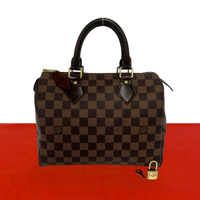 LOUIS VUITTON ルイヴィトン スピーディ 25 ダミエ レザー PVC ハンドバッグ ブラウン
60663