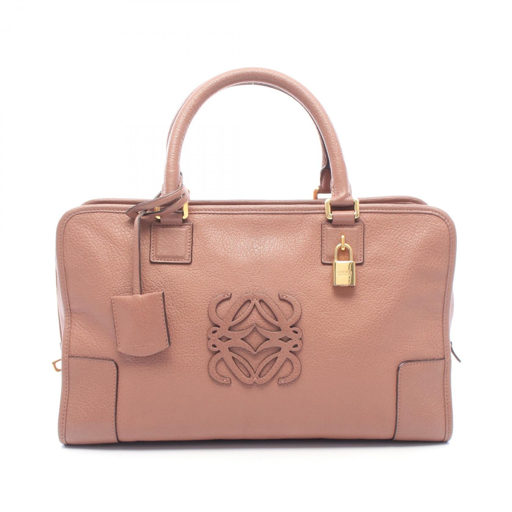 ロエベ LOEWE アマソナ36 ハンドバッグ バッグ レザー レディース ピンク系 【中古】