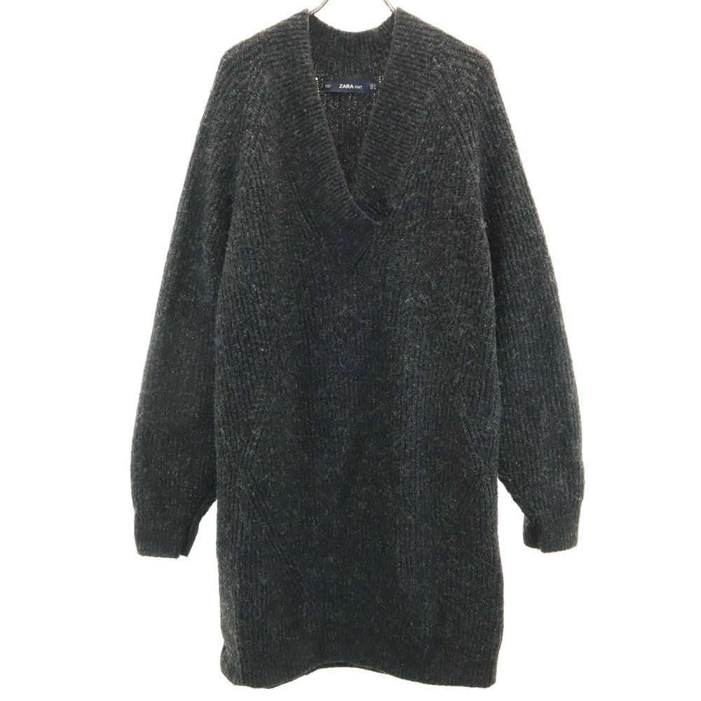ZARA 長袖 Vネック ニット ワンピース