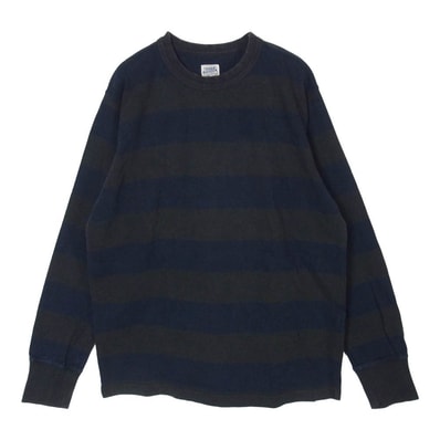TENDERLOIN テンダーロイン ボーダー 長袖 Tシャツ カットソー ブラック系 ネイビー系 S【中古】