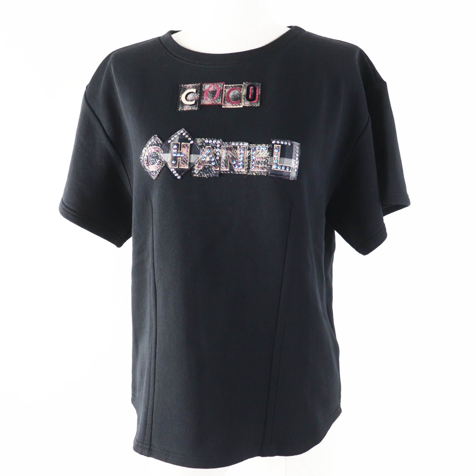 シャネル 半袖Tシャツ "ブラック/マルチカラー"