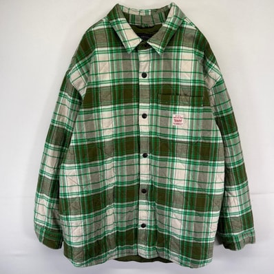 古着 リーバイス Levi's ジャケット 中綿 シャツJKT 大きいサイズ スナップボタン XL グリーン系 チェック メンズ