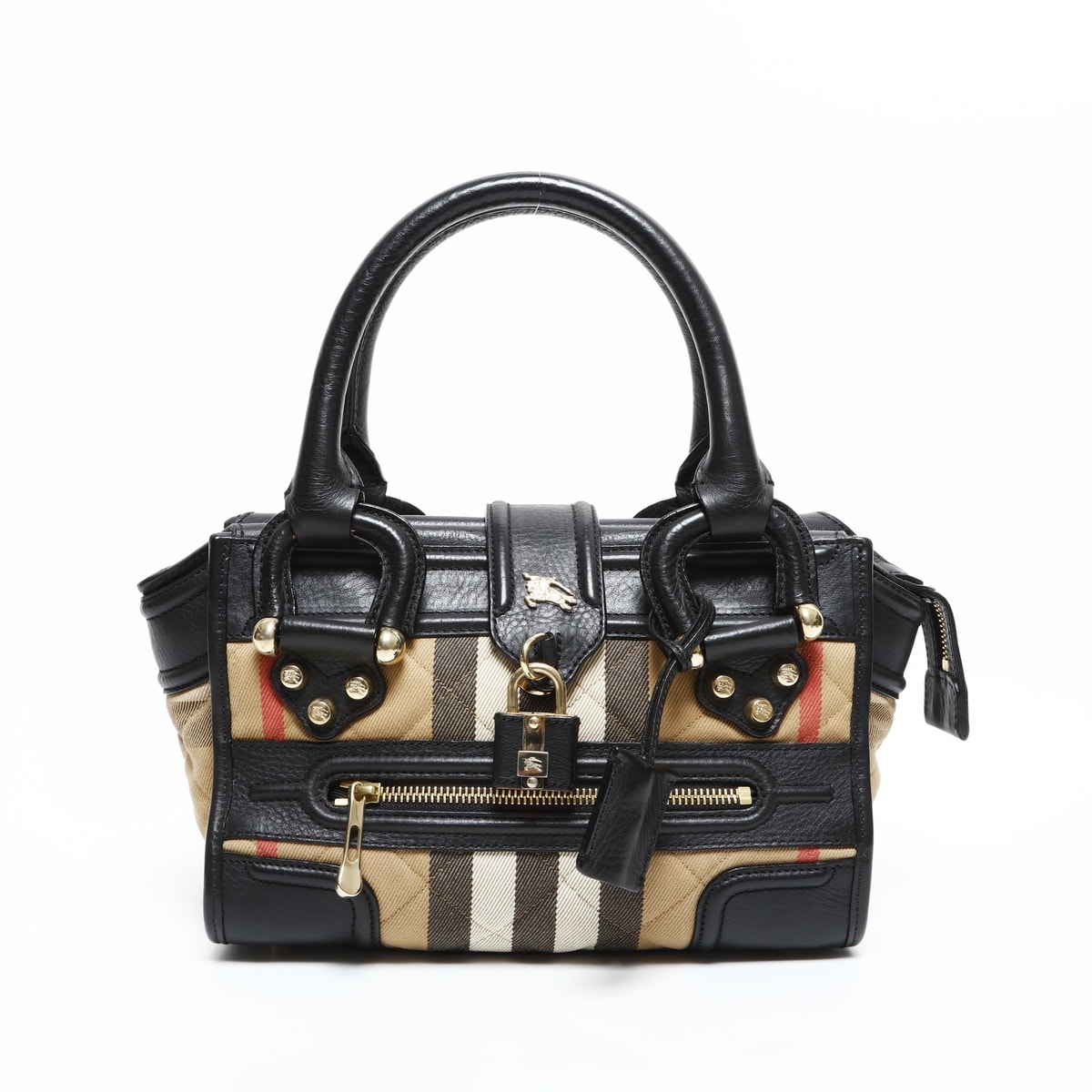 バーバリー BURBERRY ノバチェック レザー ハンドバッグ【中古】