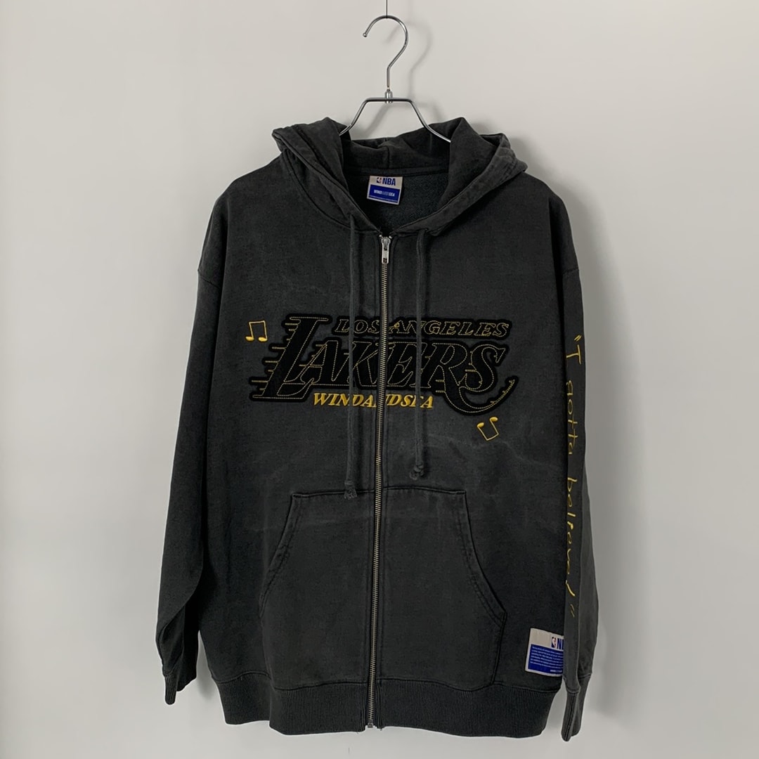 WIND AND SEA x NBA CHAMPIONS x PARAPPA THE RAPPER Zip Up Sweatshirt LA "Black"