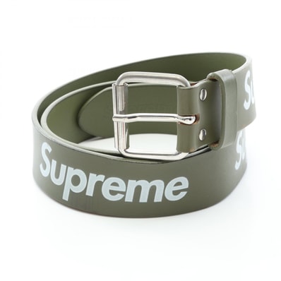 シュプリーム Supreme Repeat Leather Belt ベルト 衣料品 レザー メンズ カーキ系 【中古】