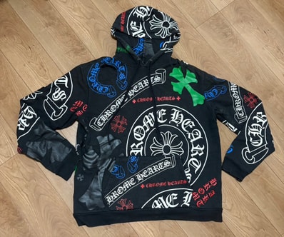 Chrome Hearts Stencil Pattern Print Hoodie Online Exclusive "Black/Multi Color"