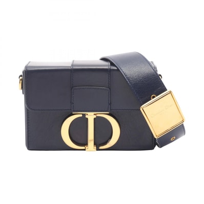ディオール Dior 30 MONTAIGNE モンテーニュ ボックス ショルダーバッグ バッグ レザー レディース ネイビー系 M9204UMOS 【中古】
