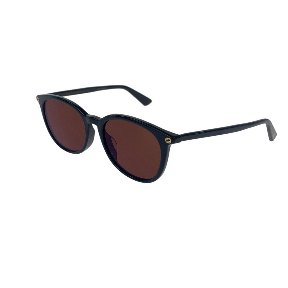 美品 GUCCI グッチ インターロッキング ブラック ゴールド プラスチック 男女兼用 ウェリントン 1-0294259 【中古】