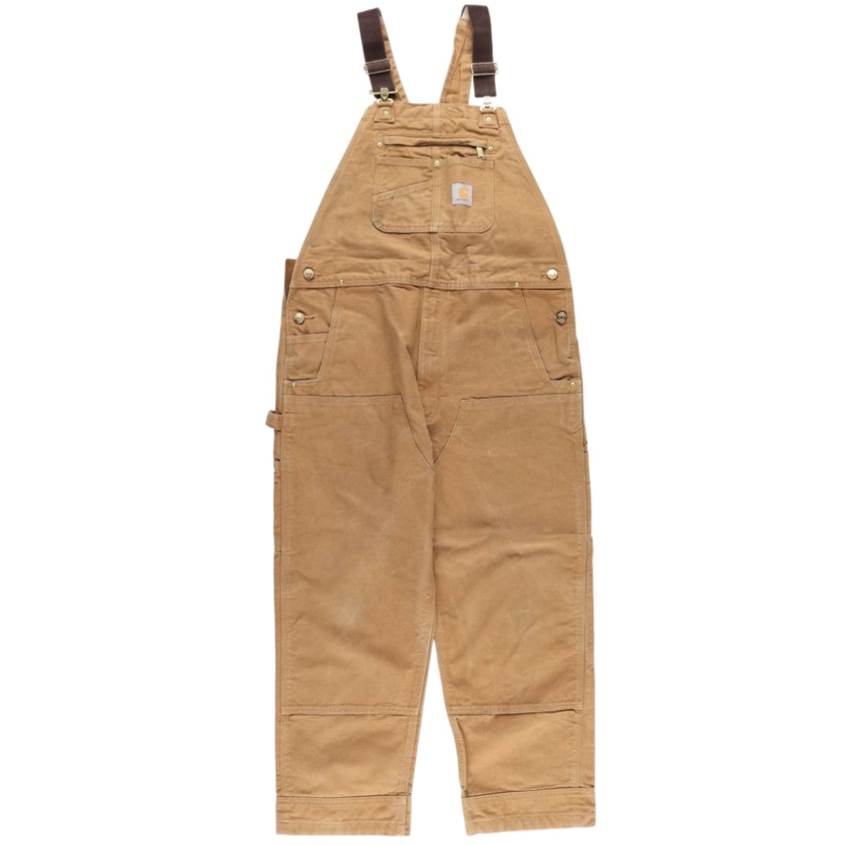 古着 ビッグサイズ カーハート Carhartt RELAXED FIT ダブルニー ダック オーバーオール メンズw41相当 ジッパーフライ/eaa477446