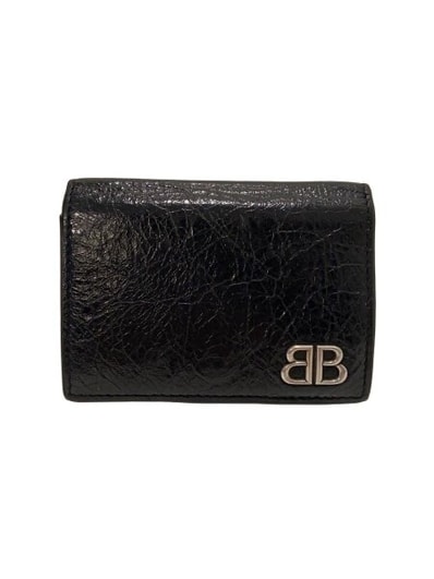 BALENCIAGA Monaco Mini Wallet Arena Lambskin "Black"