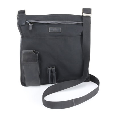 ■美品 グッチ019 0335 ショルダーバッグ レザー×ナイロン