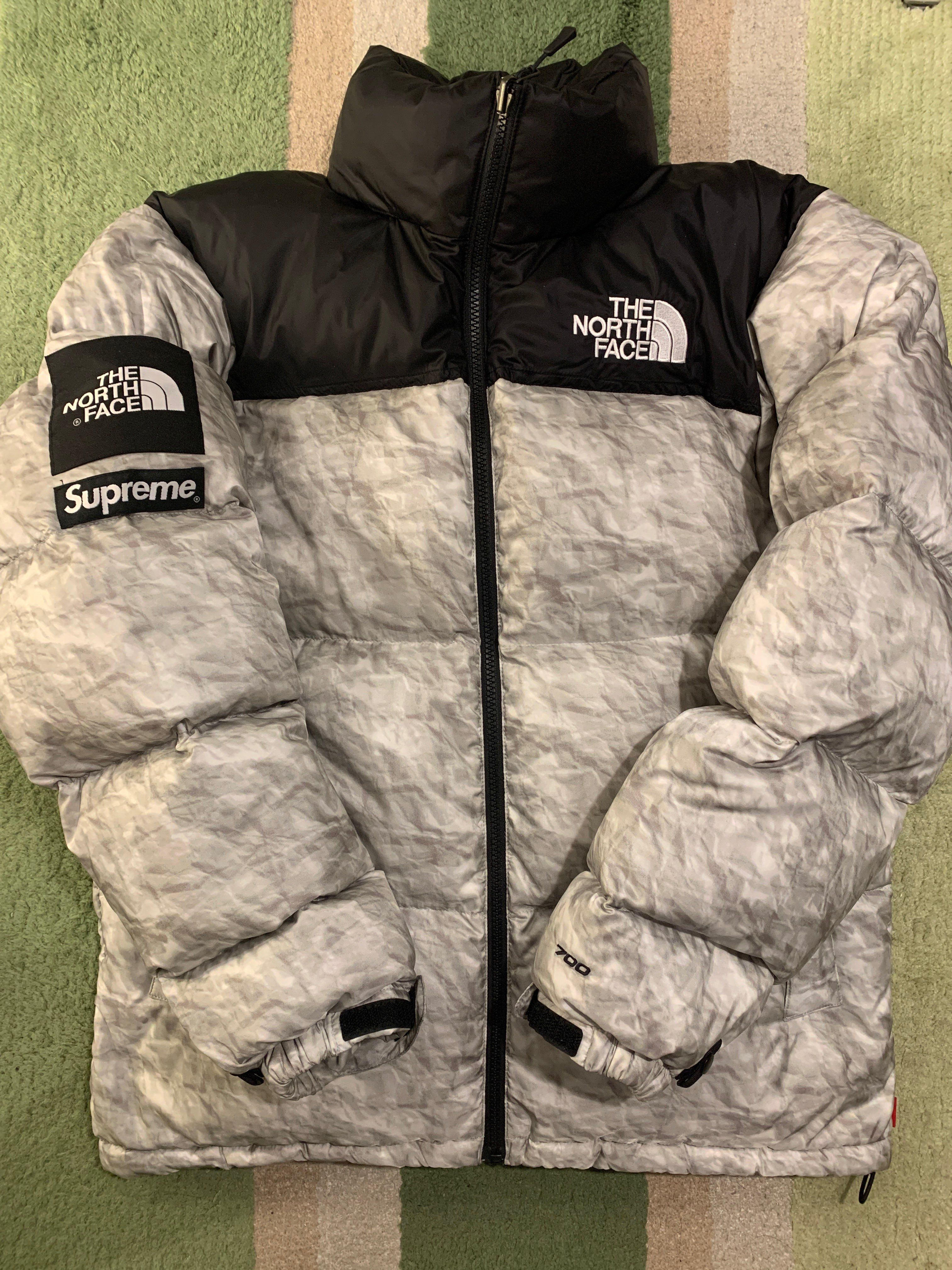 Supreme x The North Face Nuptse Jacket "White Paper Print"