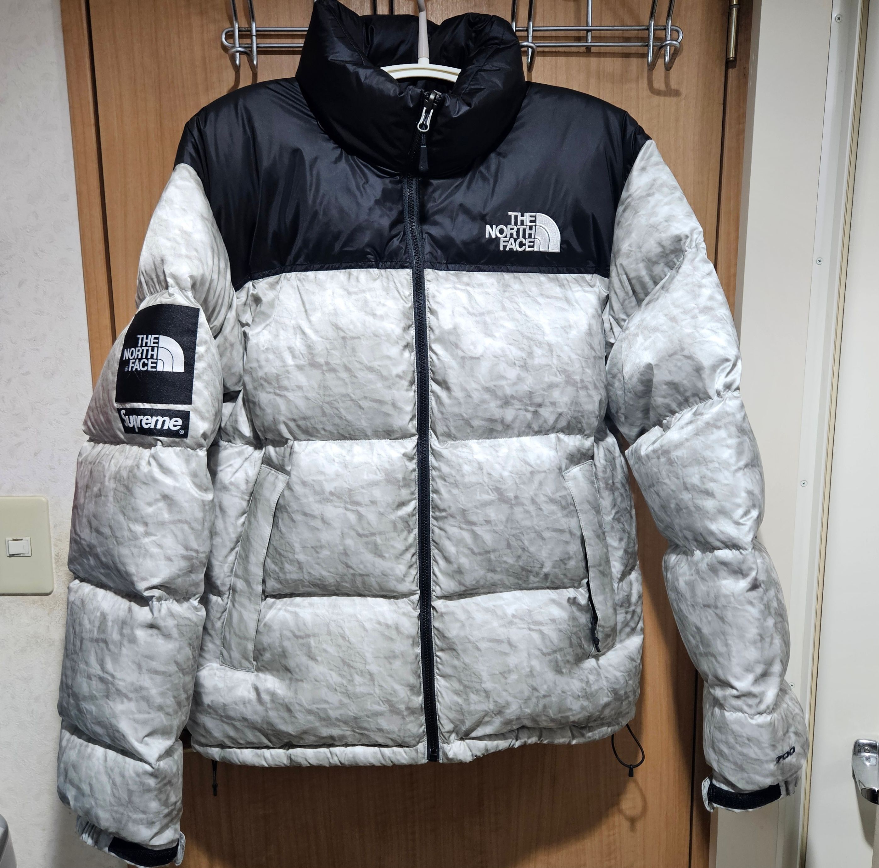 Supreme x The North Face Nuptse Jacket "White Paper Print"