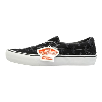 Supreme シュプリーム VANS バンズ 20SS VN0A38DD2DC x Vans バンズ PRO Slip-On Hole Punch Denim スリッポン ホールパンチ デニム スニーカー ブラック系 28cm【極上美品】【中古】