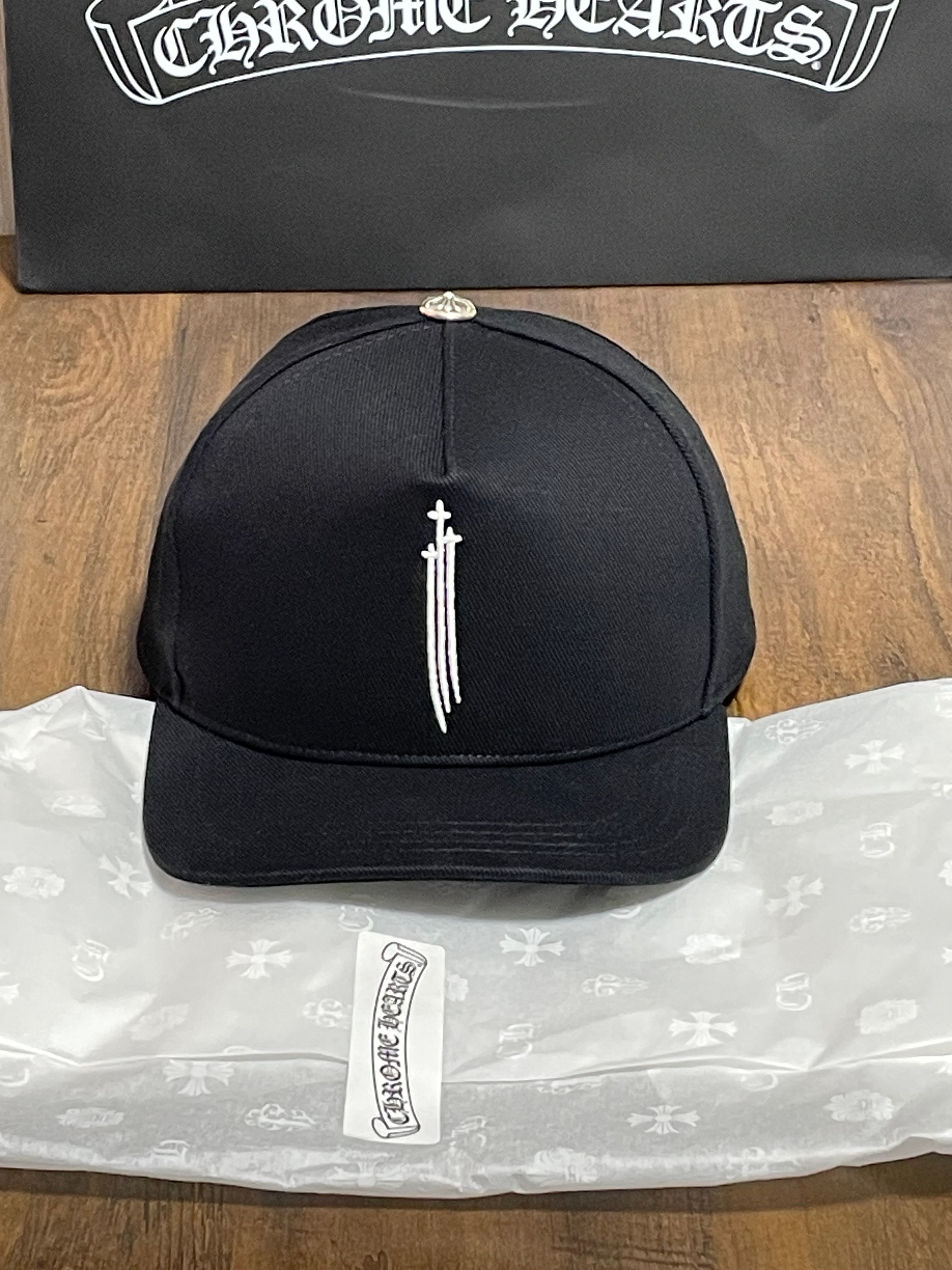 Chrome Hearts Baseball Cap RS 3 Cross "Black/White"