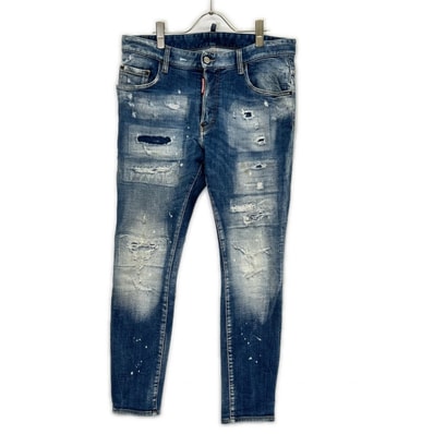 ディースクエアード S74LB1440 インディゴ ダメージ加工 Super Twinky Jean/スーパーツインキージーン デニムパンツ 50