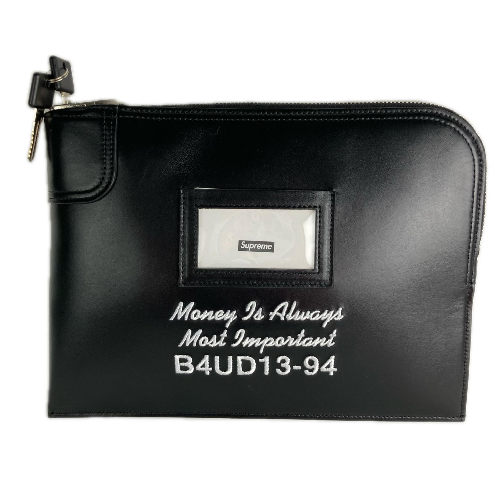 Supreme シュプリーム B4UD13-94 レザーマネーバック ブラック 鍵付き