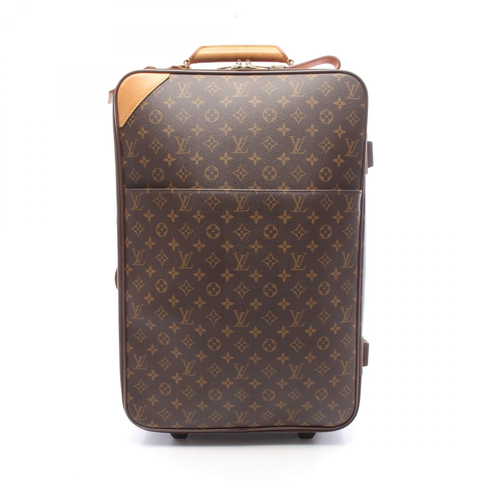 ルイ・ヴィトン LOUIS VUITTON ペガス55 キャリーバッグ バッグ PVCコーティングキャンバス レザー モノグラム メンズ レディース ブラウン系 M23294 【中古】