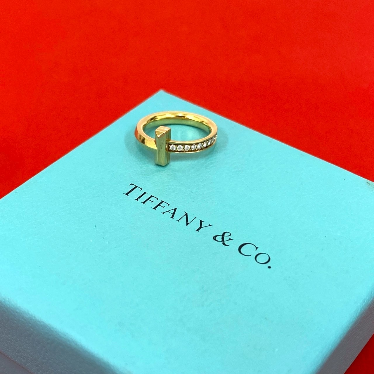 TIFFANY&Co. ティファニー Tワン リング ダイヤモンド K18イエローゴールド リング・指輪 4号 ゴールド
37654