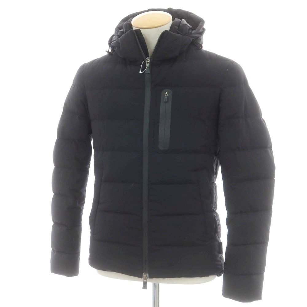 【中古】ヘルノ Herno ポリエステル ダブルジップ ダウンジャケット ブラック【サイズ42】【メンズ】