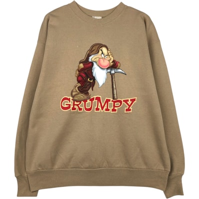古着 ヘインズ Hanes 白雪姫 7人の小人 Grumpy おこりんぼ キャラクタースウェットシャツ トレーナー メンズL相当/eaa635403