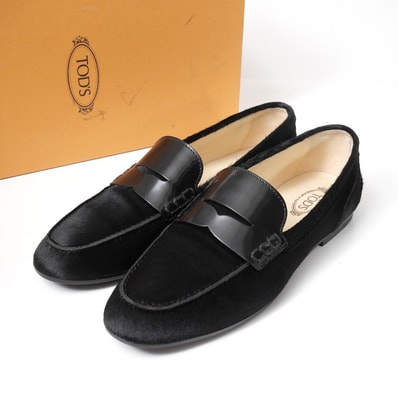 TOD'S トッズ ローファー サイズ37 ハラコ レザー 靴 ブランド古着【中古】20260427/RA9177