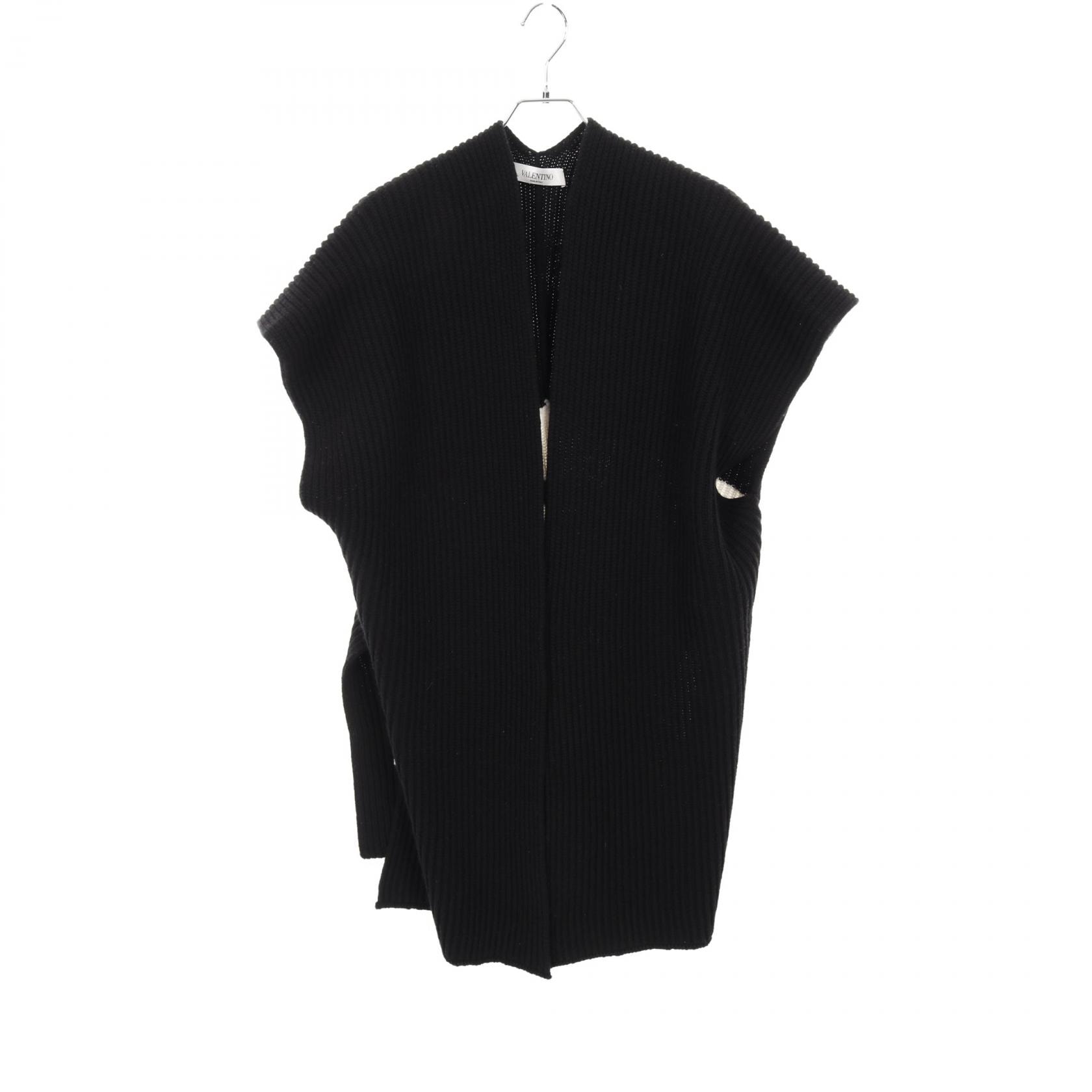 ヴァレンチノ Valentino VLTNロゴ ポンチョ 衣料品 アウター ウール レディース ブラック系 / ホワイト系 UB3KSA055TK 【中古】