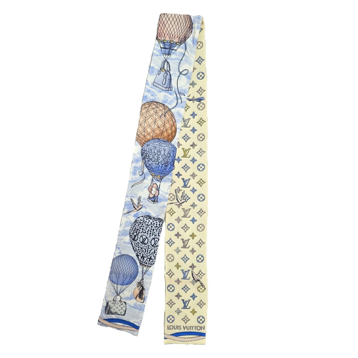 LOUIS VUITTON ルイ・ヴィトン バンドー アップアンドアウェイ ヴィヴィエンヌ スカーフ シルク ブルー 【中古】