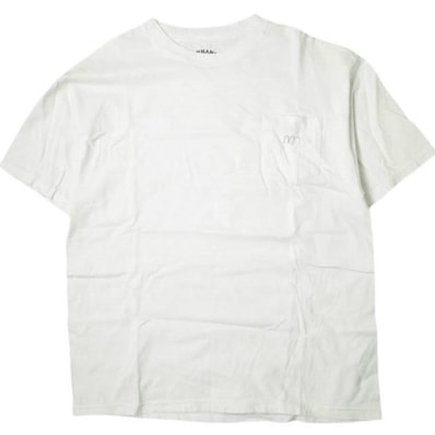 MIN-NANO ミンナノ MN Pocket Tee ロゴプリントポケットTシャツ XL ホワイト 半袖 TUFF COTTON トップス g18843